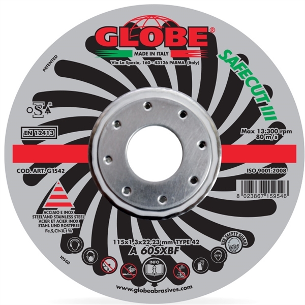 Globe 115 x 1,3 Inox Safecut III